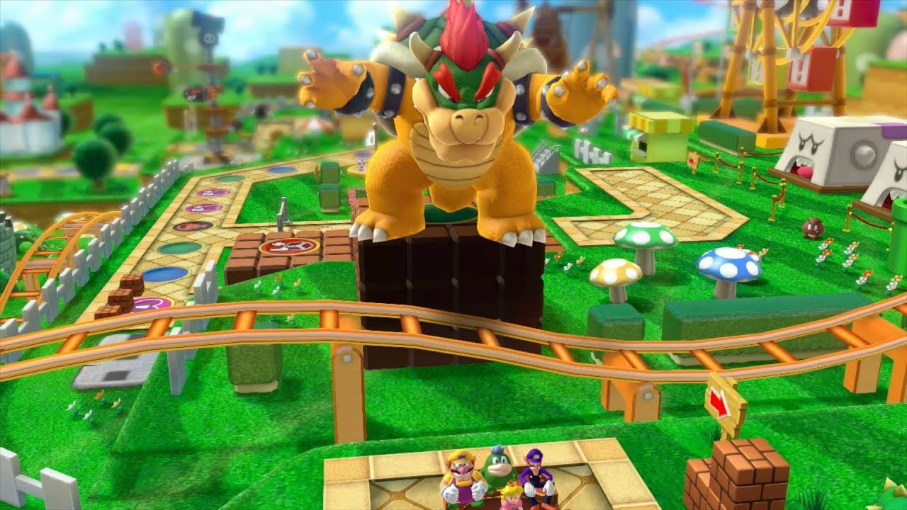 Mario Party 10 Bowser Party #294 Waluigi, Spike, Wario, Peach Mushroom Park Master Difficulty