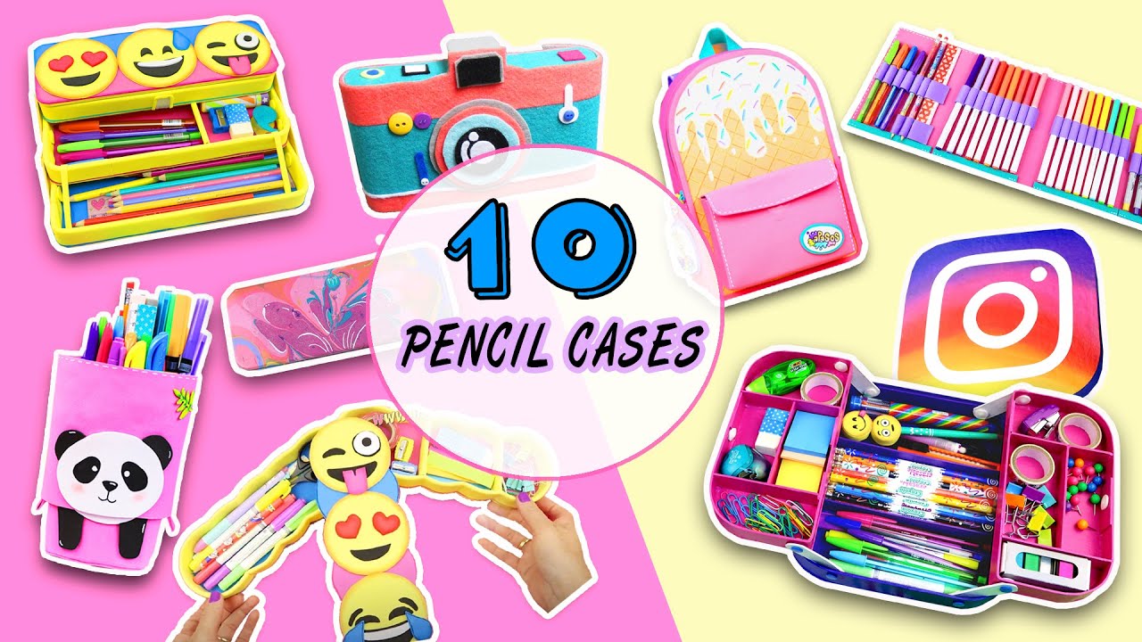 10 Amazing Pencil Cases - Emojis - Panda - Retro - Back to School | aPasos Crafts DIY