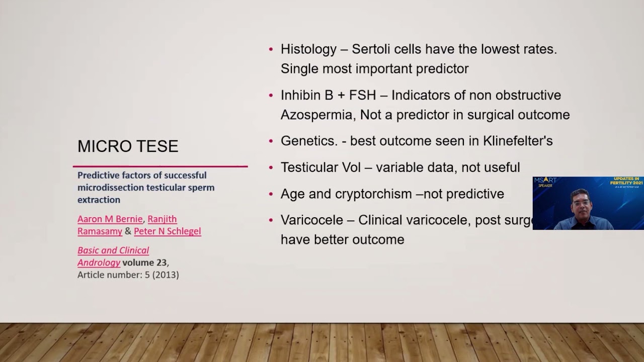 MICRO-TESE, How and why I do it, Infertility conference.