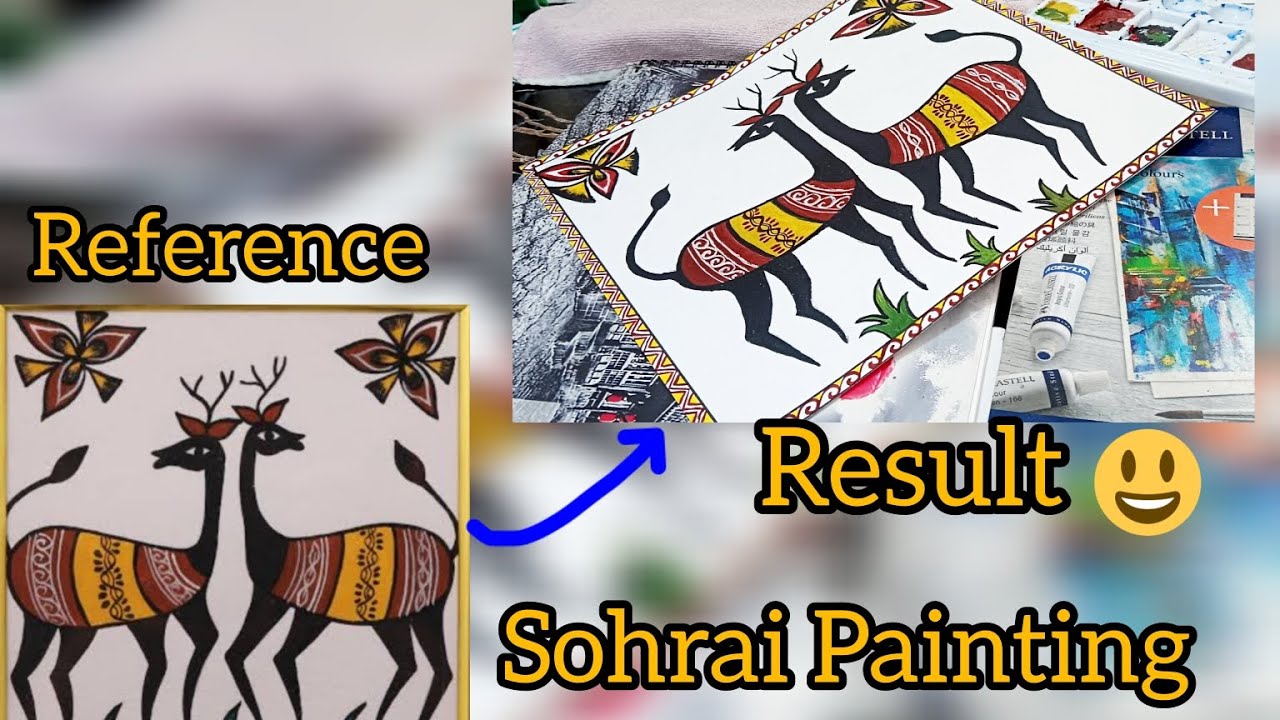 Sohrai Painting ll step by step tutorial ll easy drawing tutorial for beginners ll Jharkhandi tribal