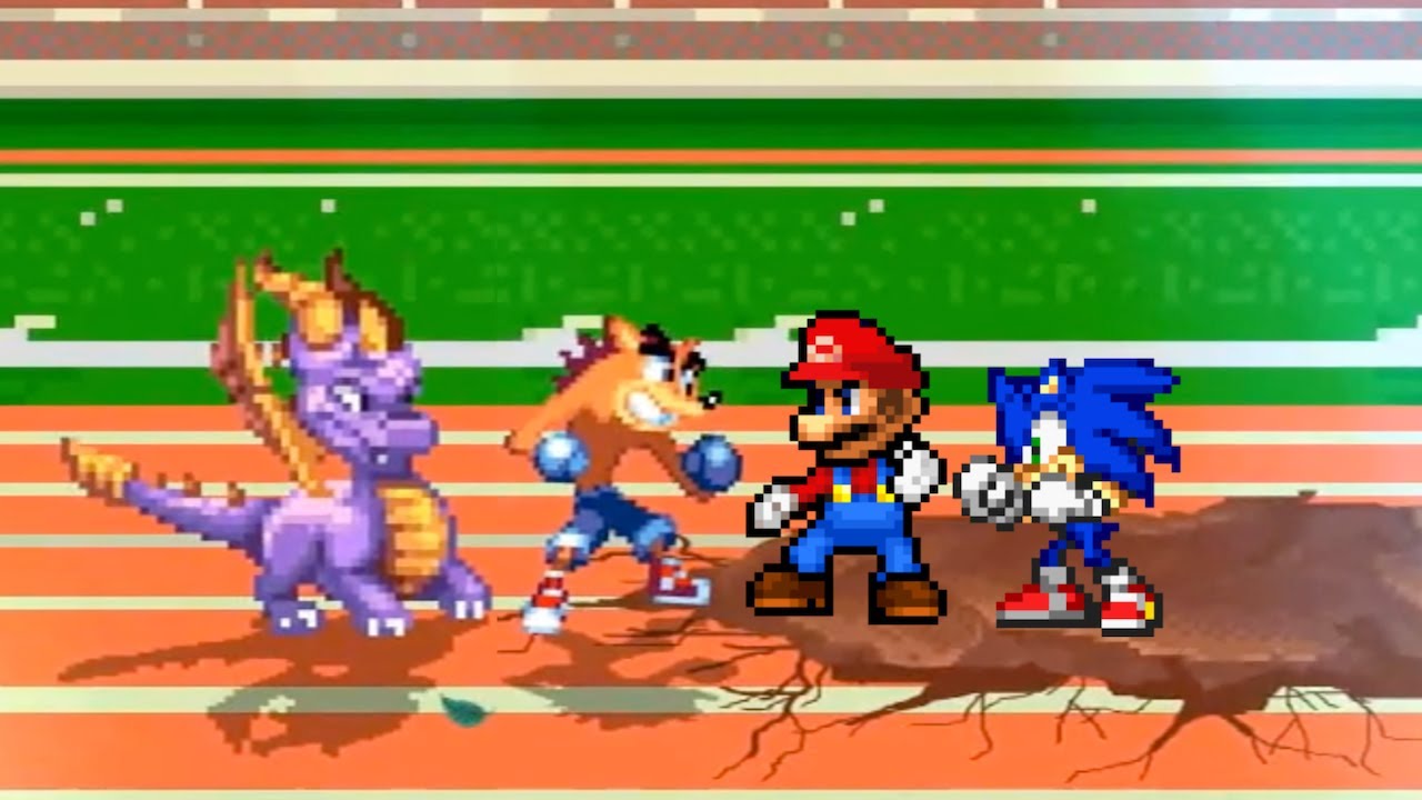 MARIO and SONIC vs CRASH and SPYRO Animation!