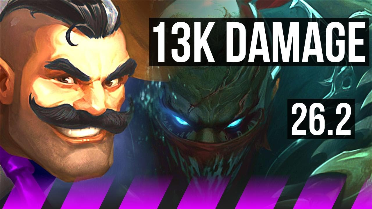 BRAUM & Varus vs PYKE & Ezreal (SUP) | 13K damage | KR Master | 26.2