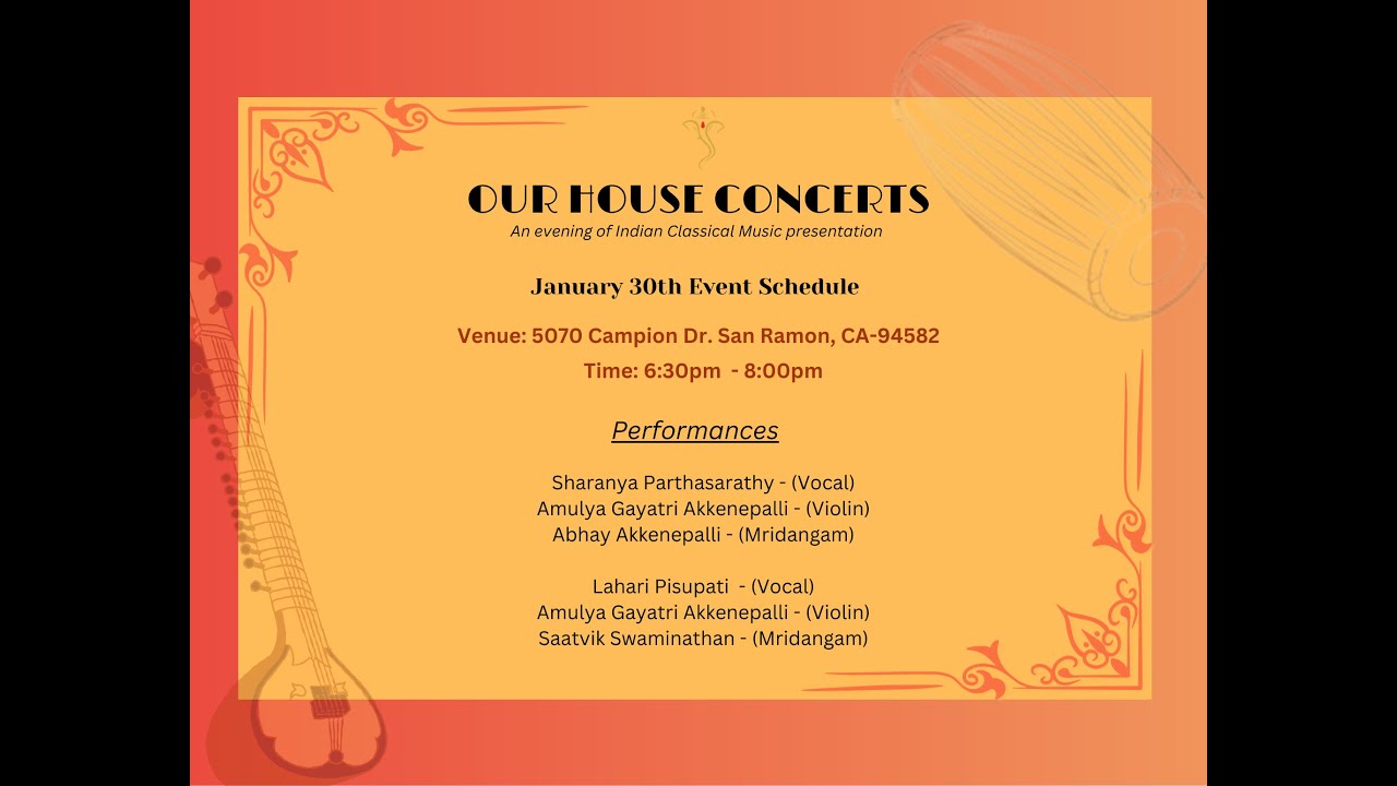 Our House Concerts Jan 2026