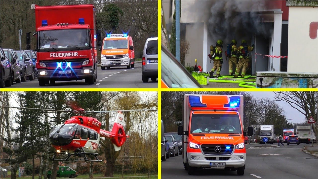 [Kellerbrand im Hochhaus🔥] Einsatzfahrten 》Feuerwehr & Polizei zum Brand6-MANV || +Einsatzstelle