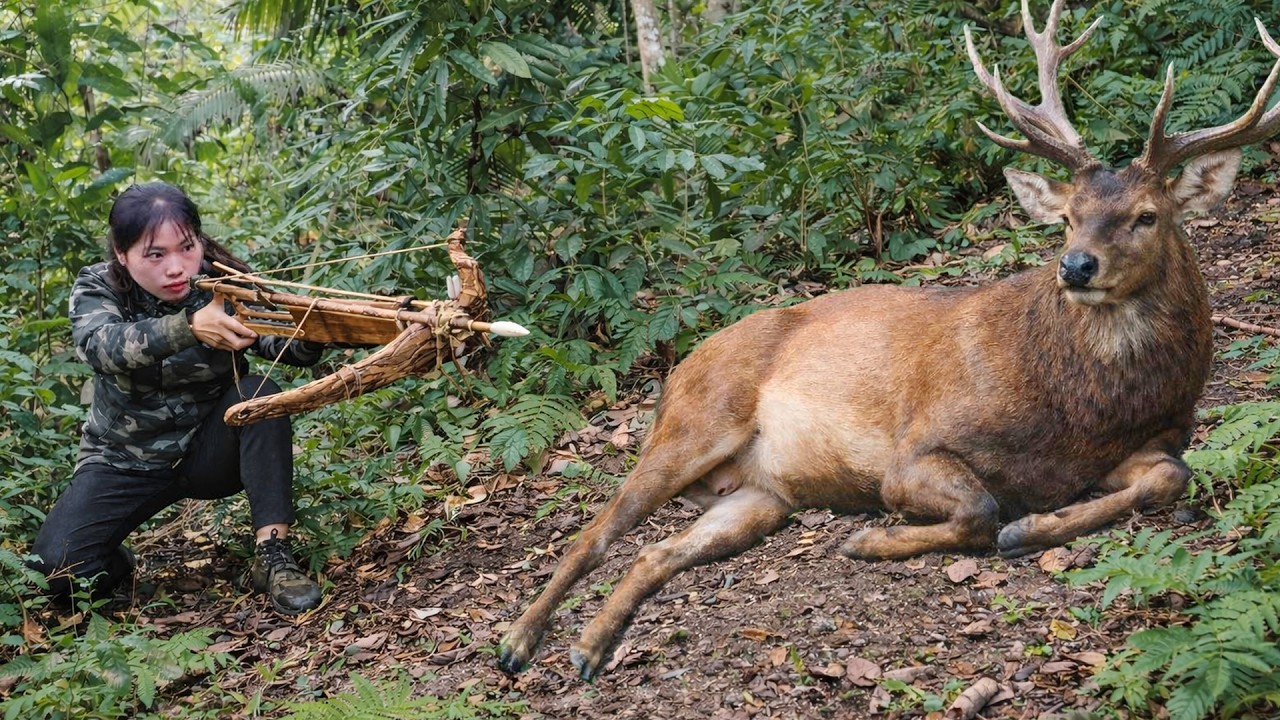 Solo Wilderness Life: Hunting Wild Goats & Making Primitive Survival Traps