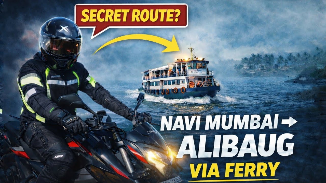 Bike on Ferry?! Navi Mumbai to Alibaug 🤯