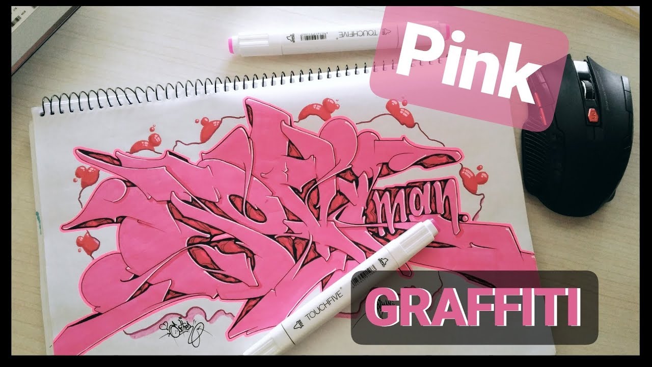 How to color GRAFFITI WILDSTYLE with TOUCHFIVE markers | Pink Style | Graffiti Sketch