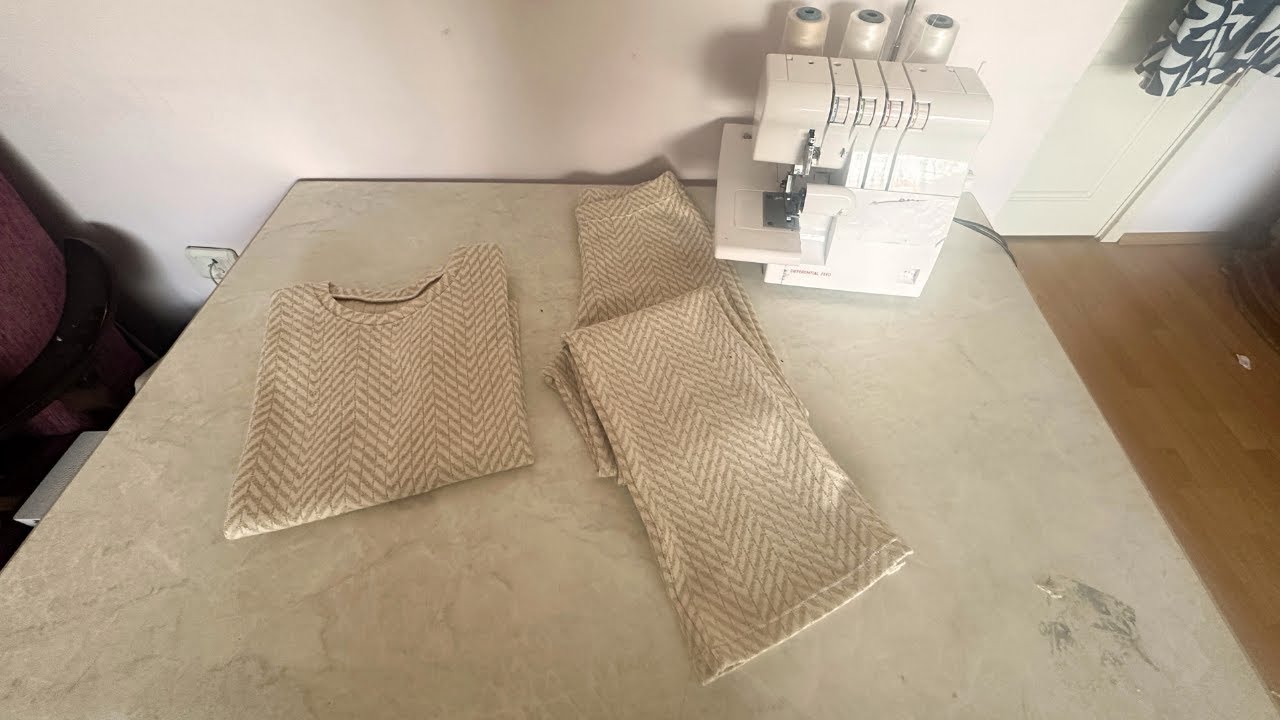 🔥ÇOK KOLAY KALIPSIZ TRİKO TAKIM KESİM VE DİKİM AŞAMALARI✅ @pratikdikis7105 #diy #dikis