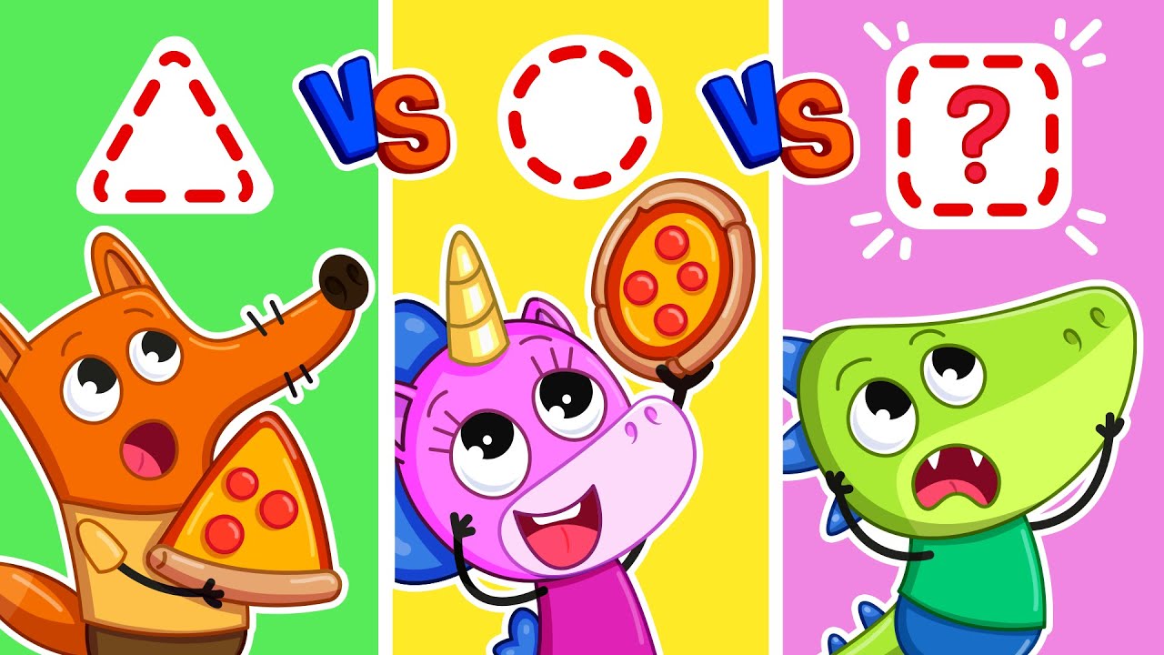 Circle vs Square vs Triangle Pizza | Learn Shapes & More Educational Kids Cartoons 🍕😋 | Teeny Mimi🦄