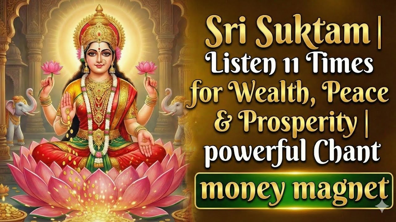 Sri Suktam| Listen 11 Times for Wealth, Peace & Prosperity | powefull  Chant #SriSuktam #Lakshmi