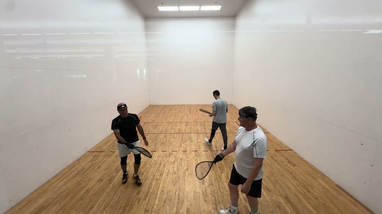 02.16.2026 1/3 short version Amir/Justin vs. Brandon/Salem doubles racquetball at LAF Austin TX. 