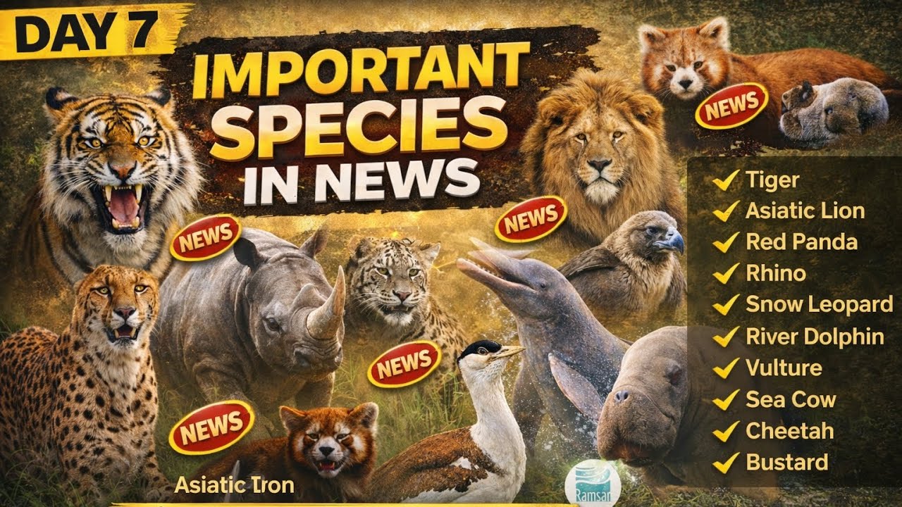 Important Species for UPSC 2026 🔥 Day 7 ✅️