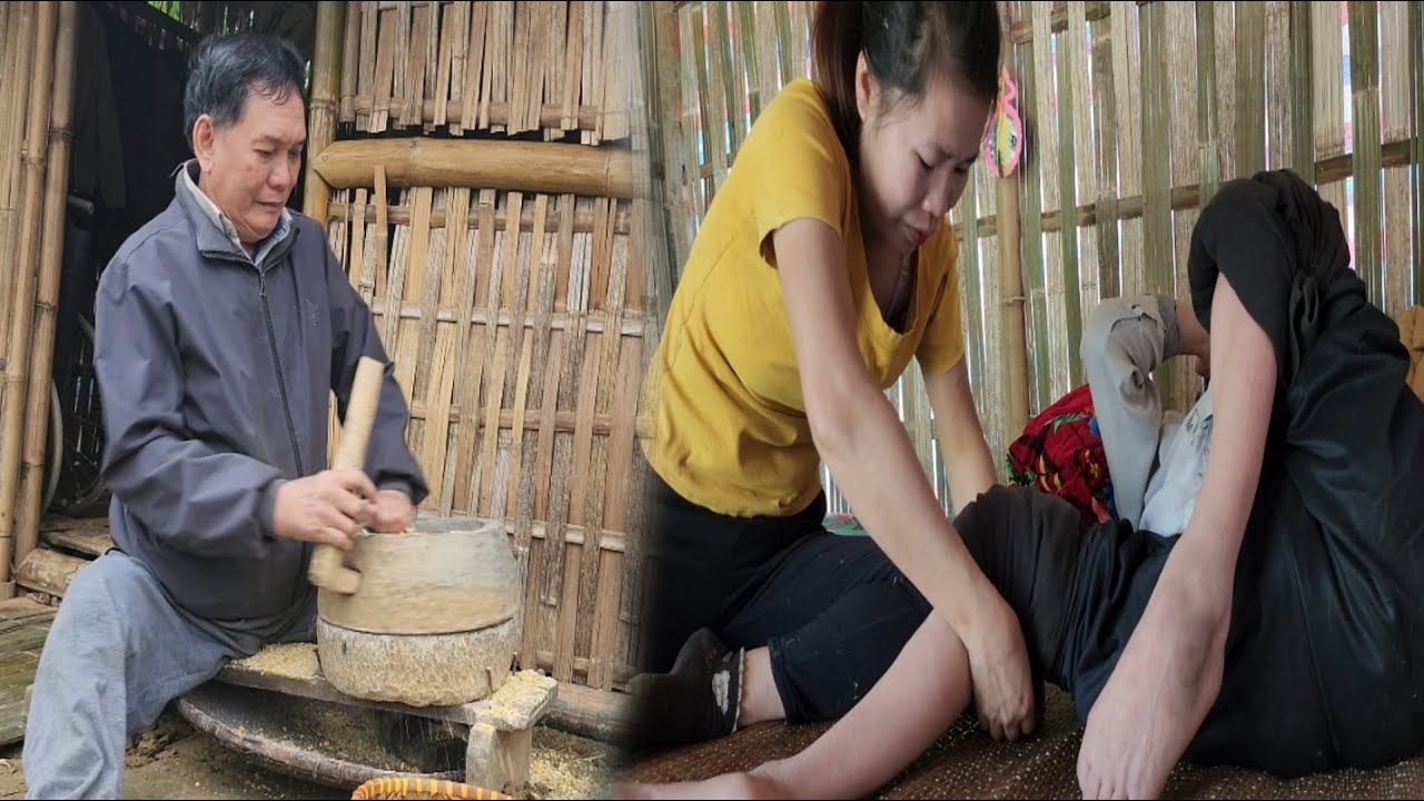 Grinding corn with a stone mill - Harvesting cabbage - Caring for a disabled father