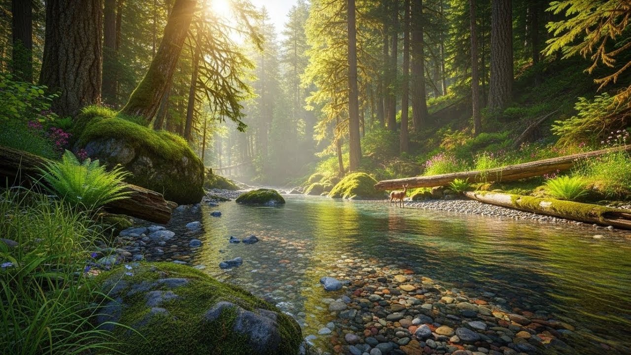 River Ambience 🌿 Soothing Flowing Water Sounds for Meditation and Deep Sleep #619