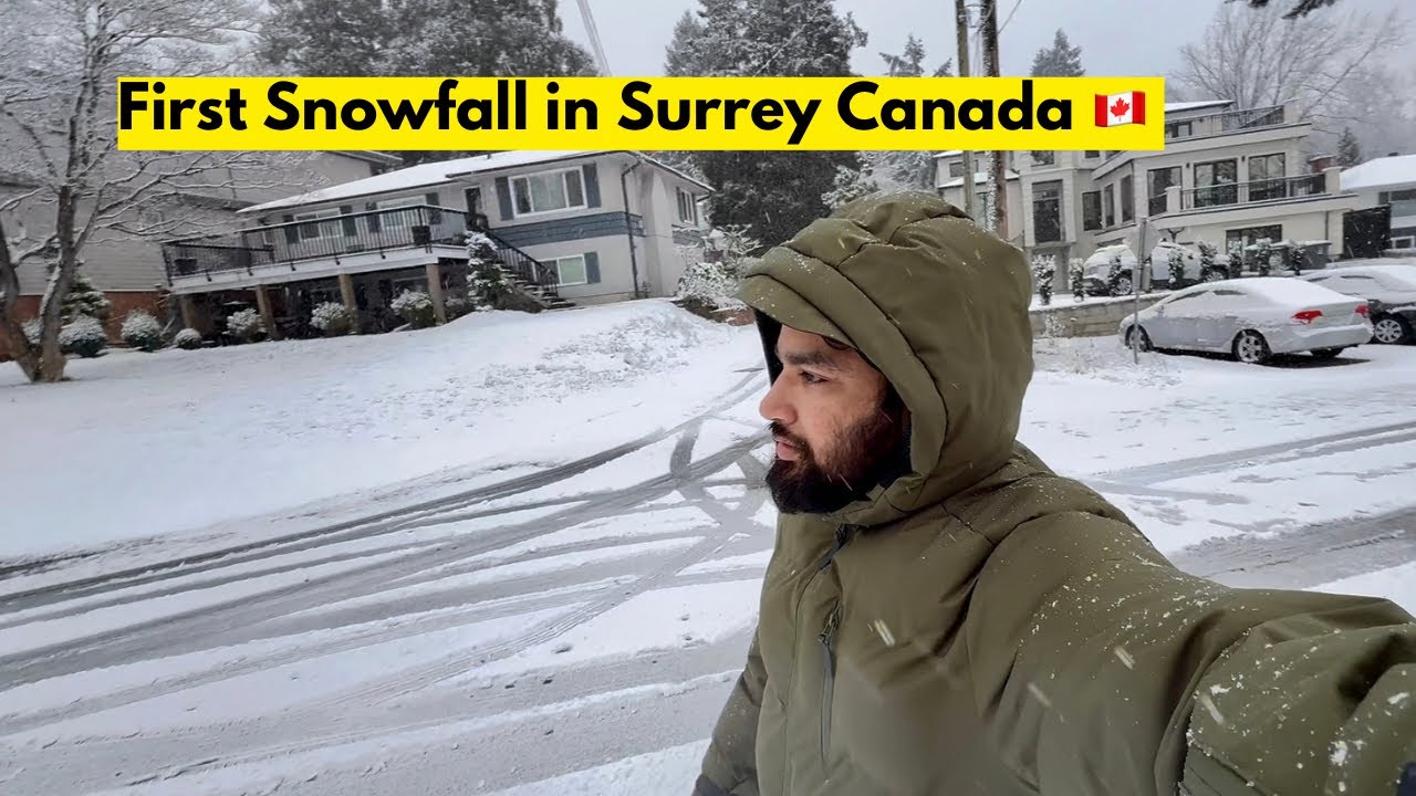 Snow in Surrey Canada 🇨🇦 | Vlog 137 | First Snowfall in Surrey | Snowfall in Canada 2025