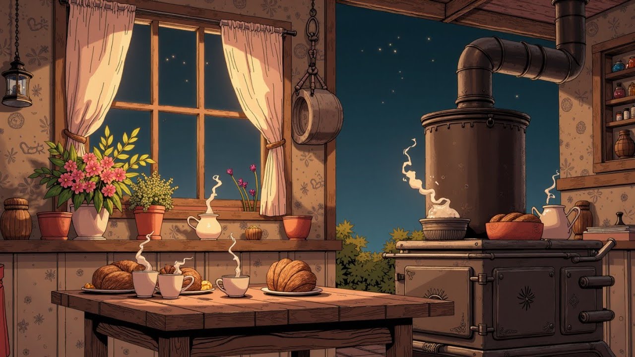 Relaxing Lofi Hip Hop and Coffee in a Cozy Kitchen Perfect Study and Chill Music