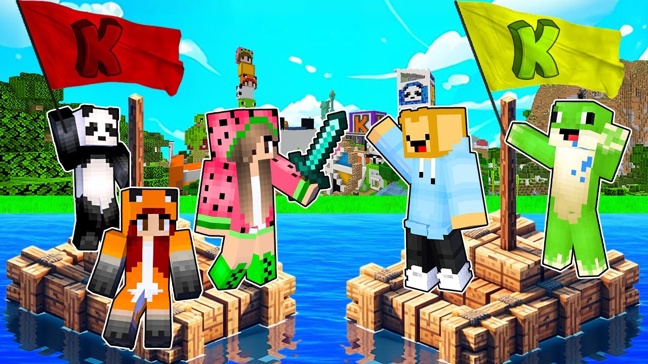 CAŁE KIDOWICE vs WALKA NA STATKI w Minecraft!