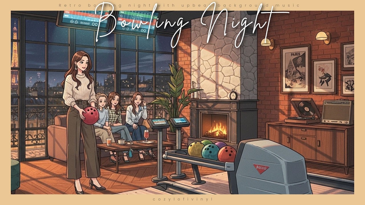 Let loose and enjoy the moment | Retro bowling night with upbeat background music 🎳