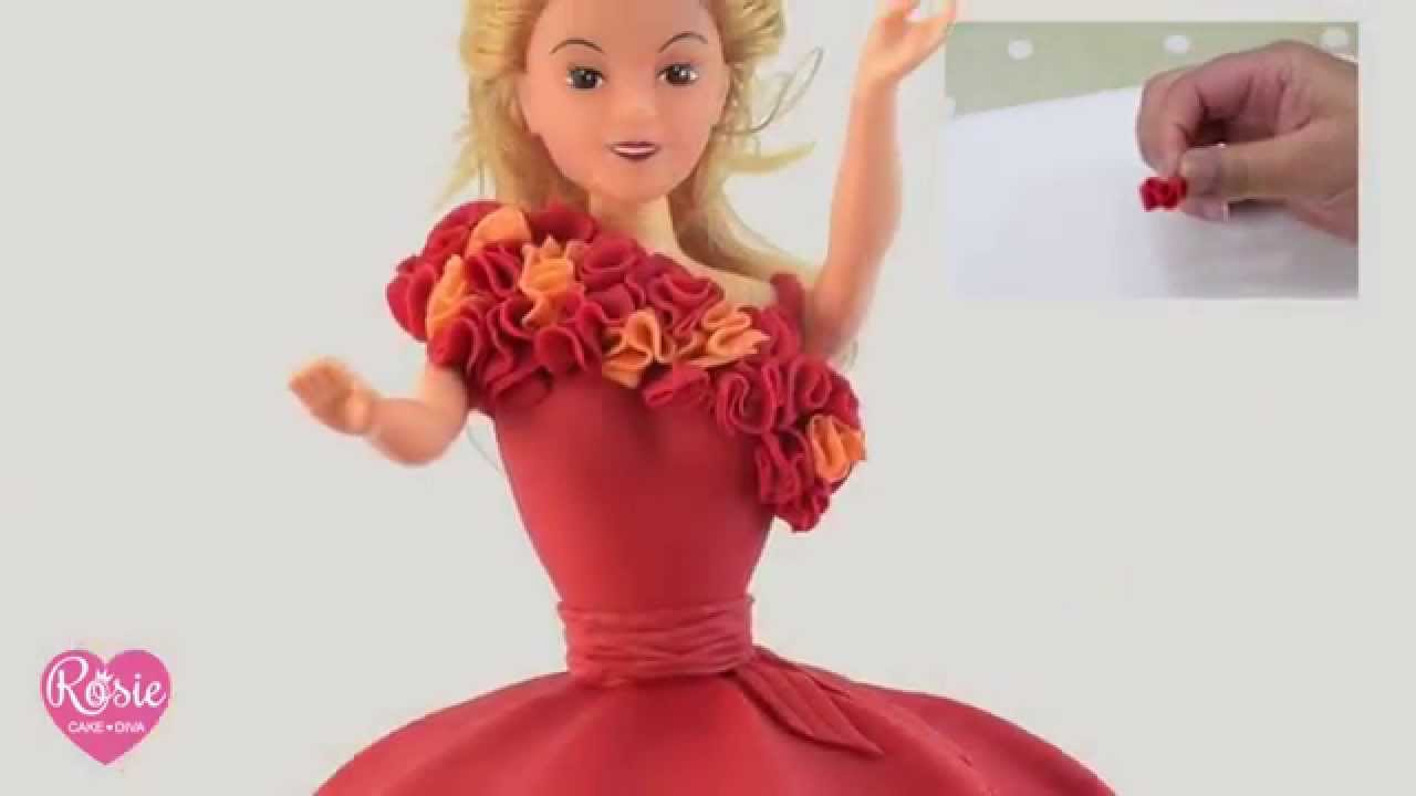 How to make a FONDANT RUFFLE PRINCESS DOLL CAKE