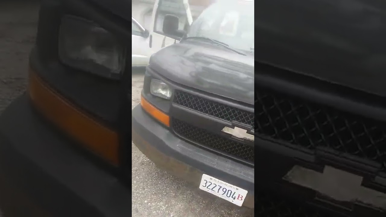 2004 express van with one long tube header sound