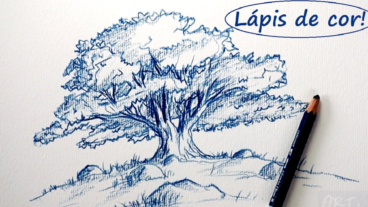 ÁRVORE na COLINA! ÁRVORE SIMPLES e BONITA! Com APENAS uma COR!