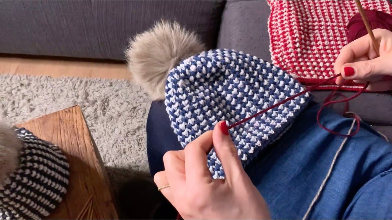 Projekt 24: Gestrickte Haube und Loop im Wabenmuster, ein Klassiker von Eva Moser-Klein