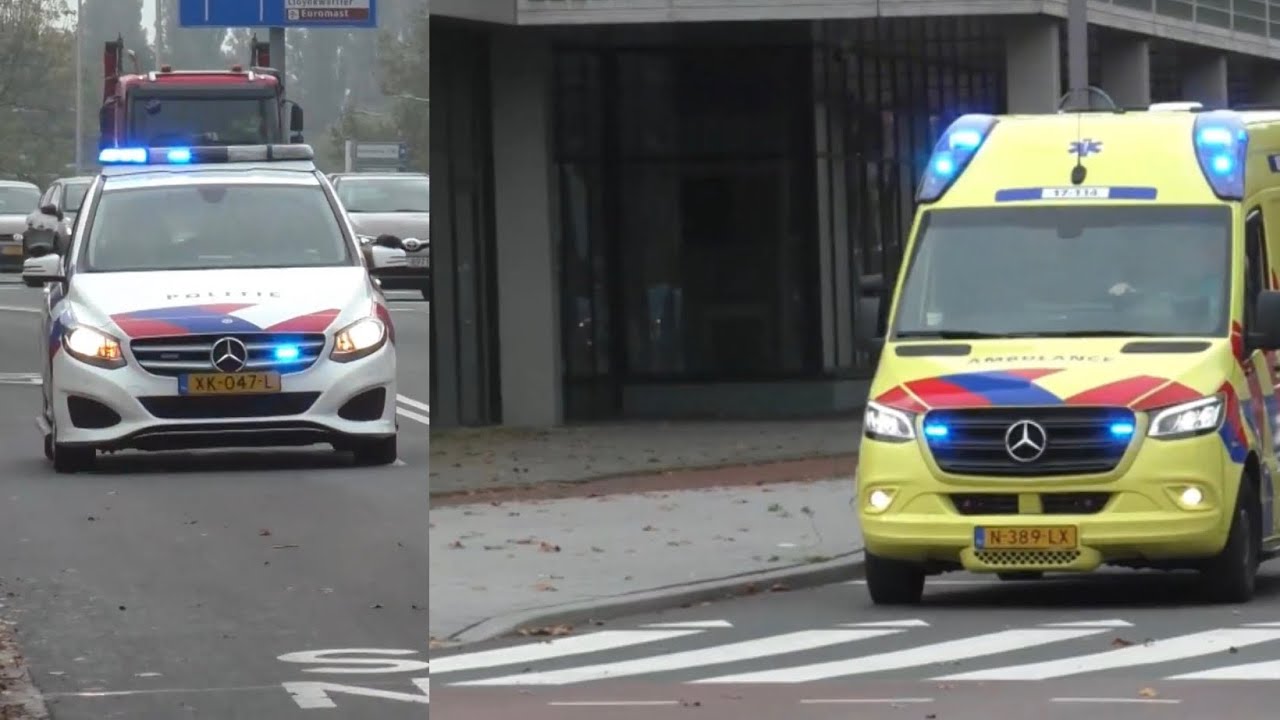 Meerdere Politie ambulace met spoed door Rotterdam!