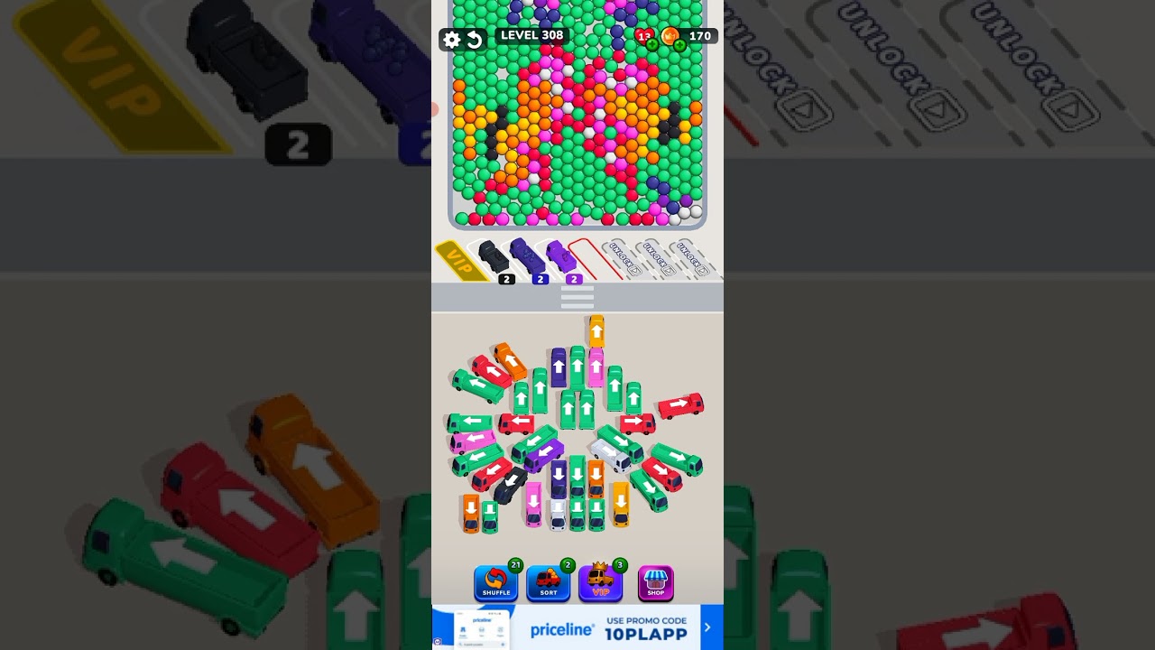 Bubble Bus 🚌: Parking Jam Puzzle Game level 308