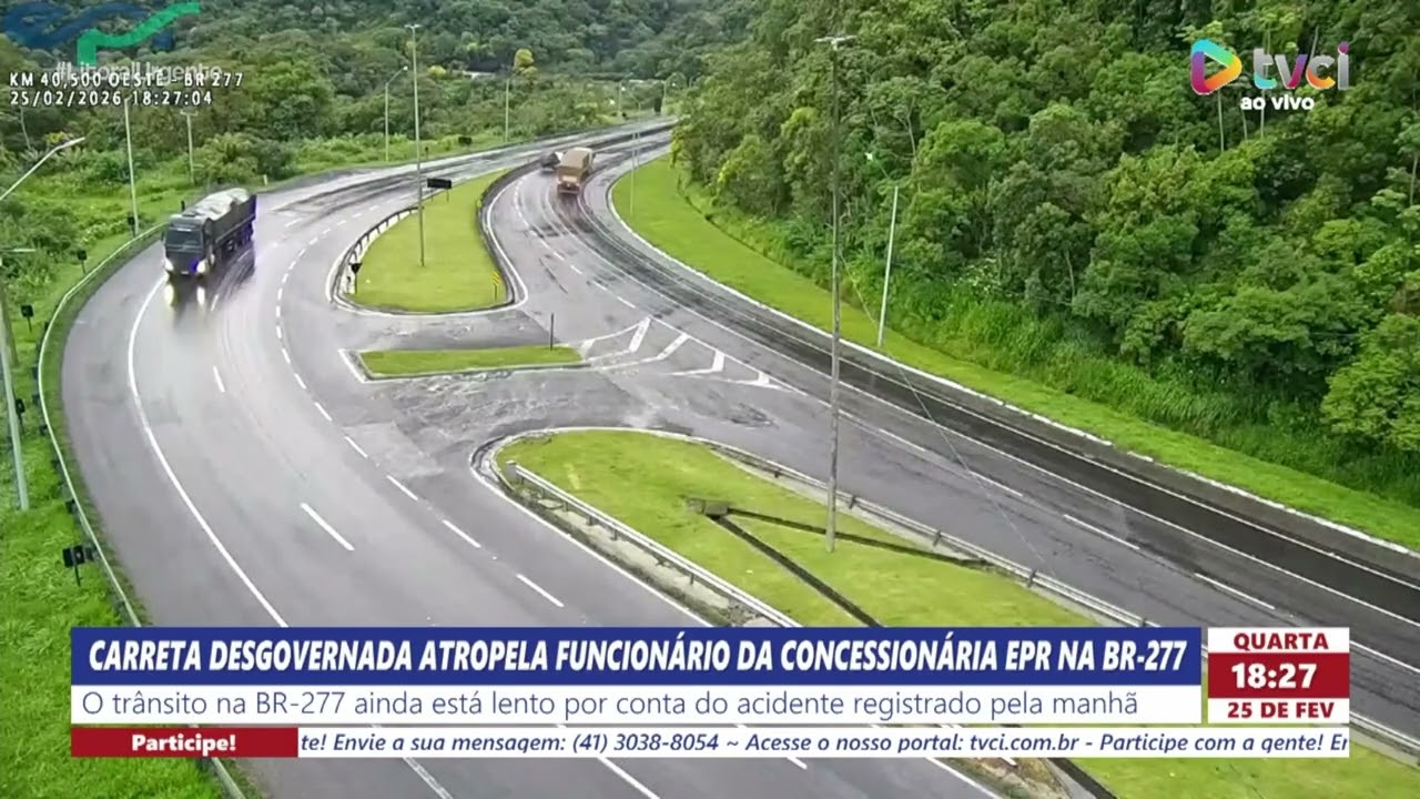 CARRETA DESGOVERNADA ATROPELA FUNCIONÁRIO DA CONCESSIONÁRIA EPR NA BR-277