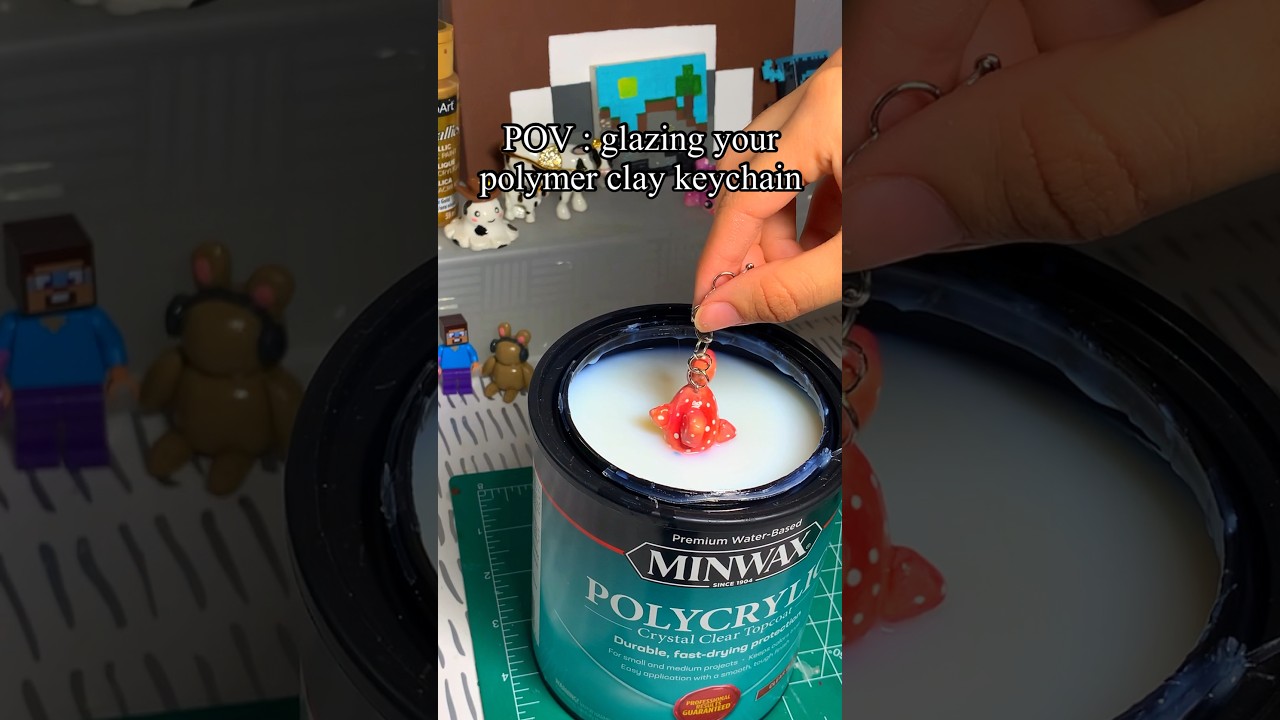 Polymer clay fish keychain | glazing polymer clay