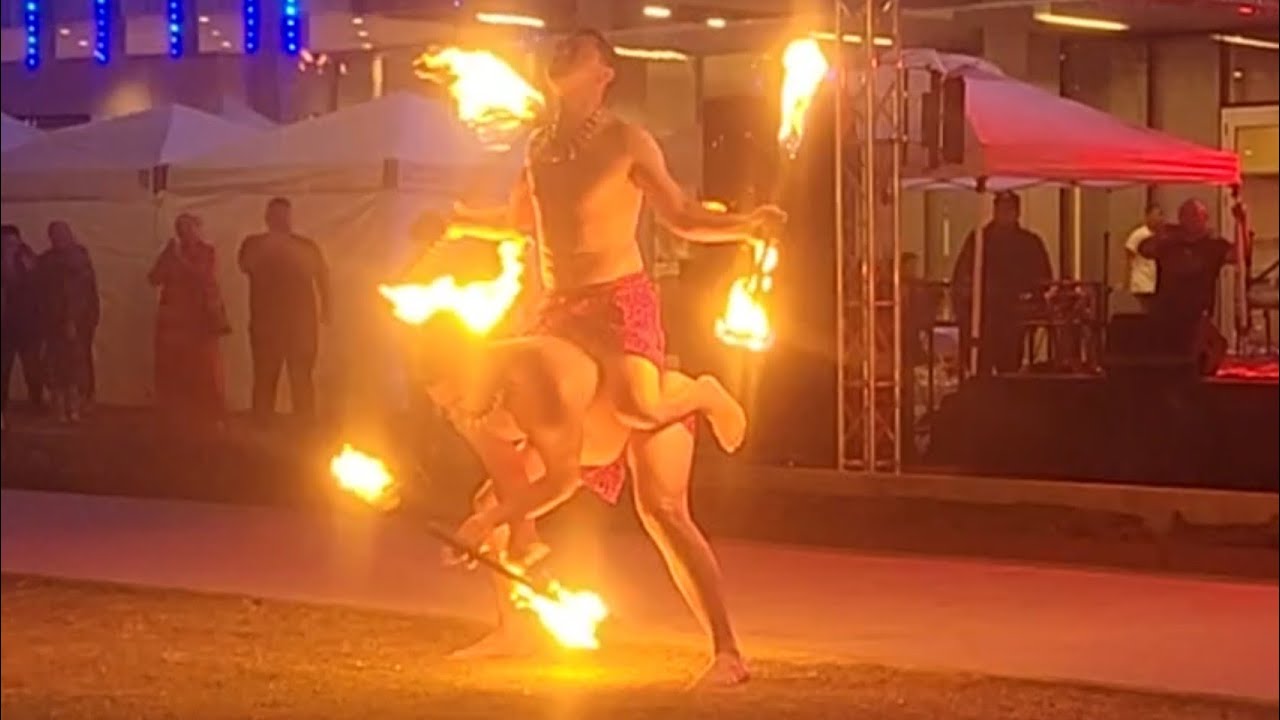 South Pacific Festival Fire Knife Duo