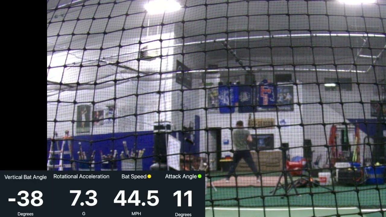 Isiah D 2030 Hitting Session using Full Swing & Blast Motion vs Spinball iPitch 26 02 09