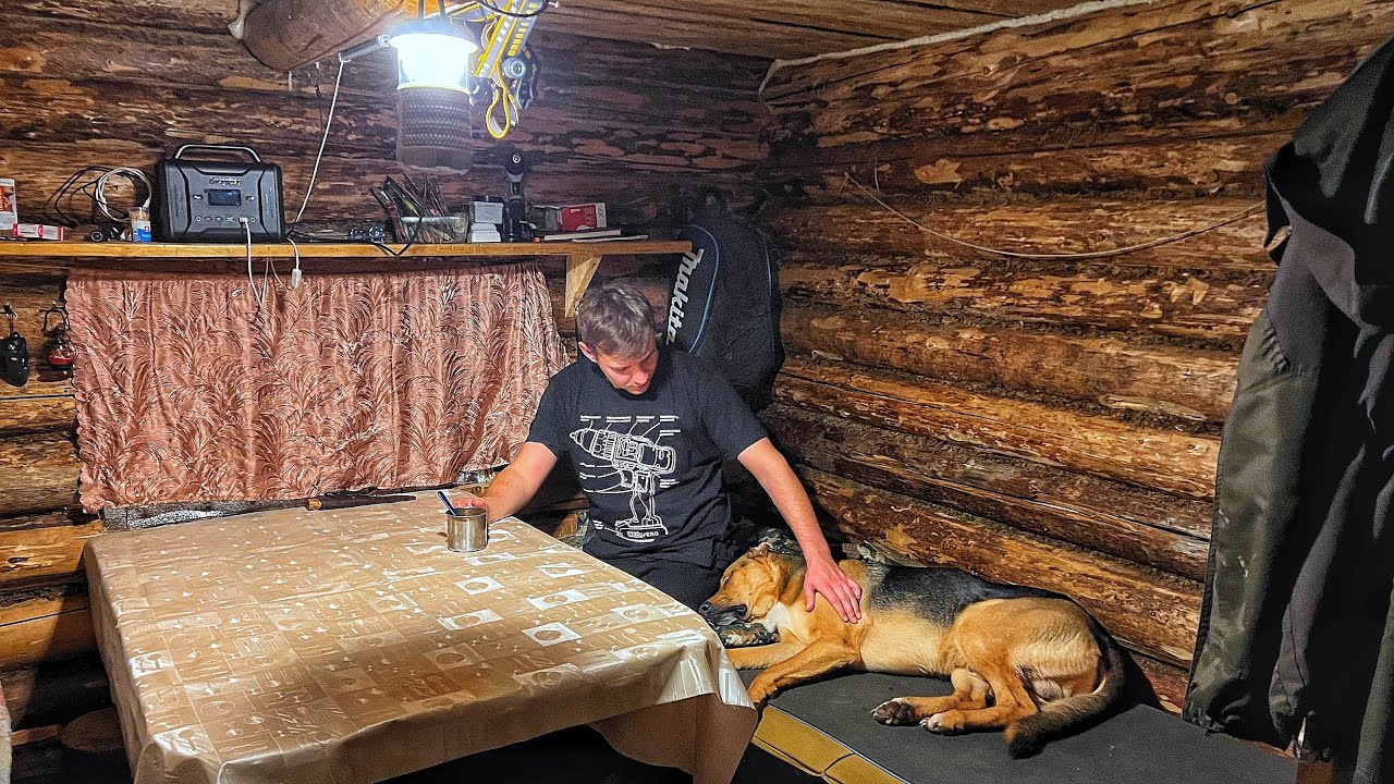 LIVE WITH MY DOG in a taiga LOG CABIN - I made a real GRILL OUT OF WOOD