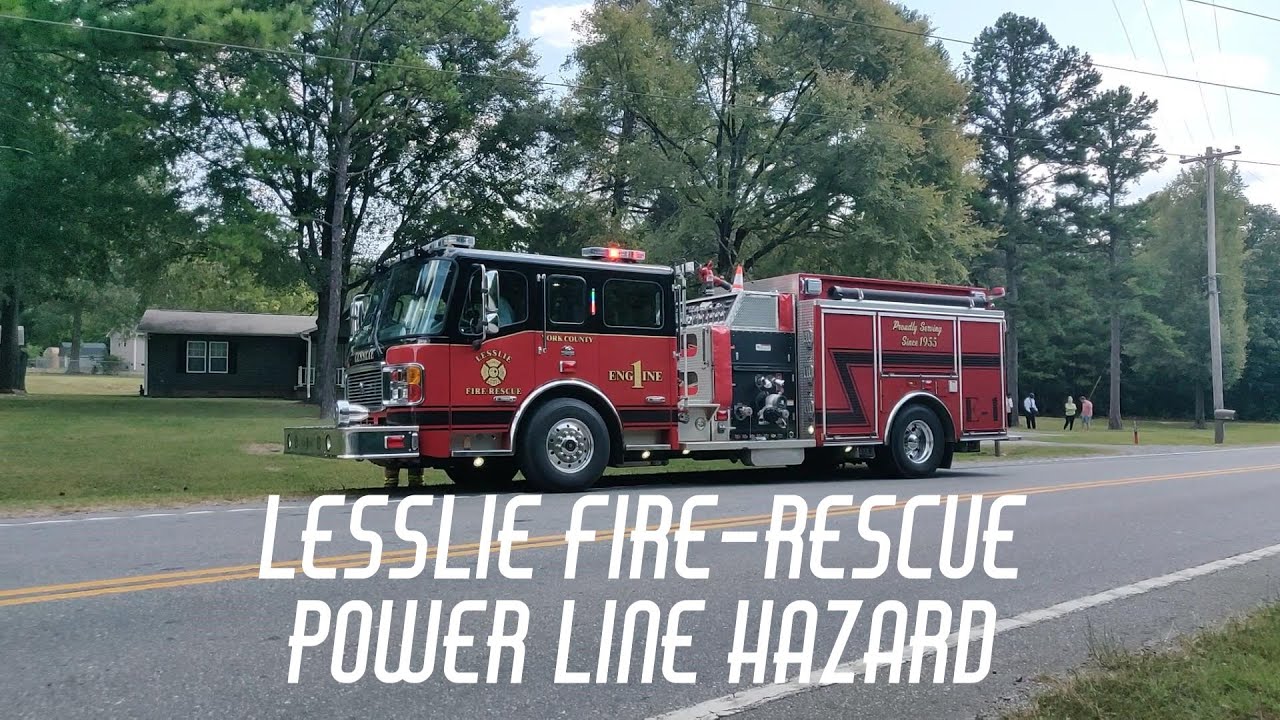 EARLY ARRIVAL | Lesslie Fire-Rescue | POWER LINE HAZARD | Pole Snapped And Started A Grass Fire