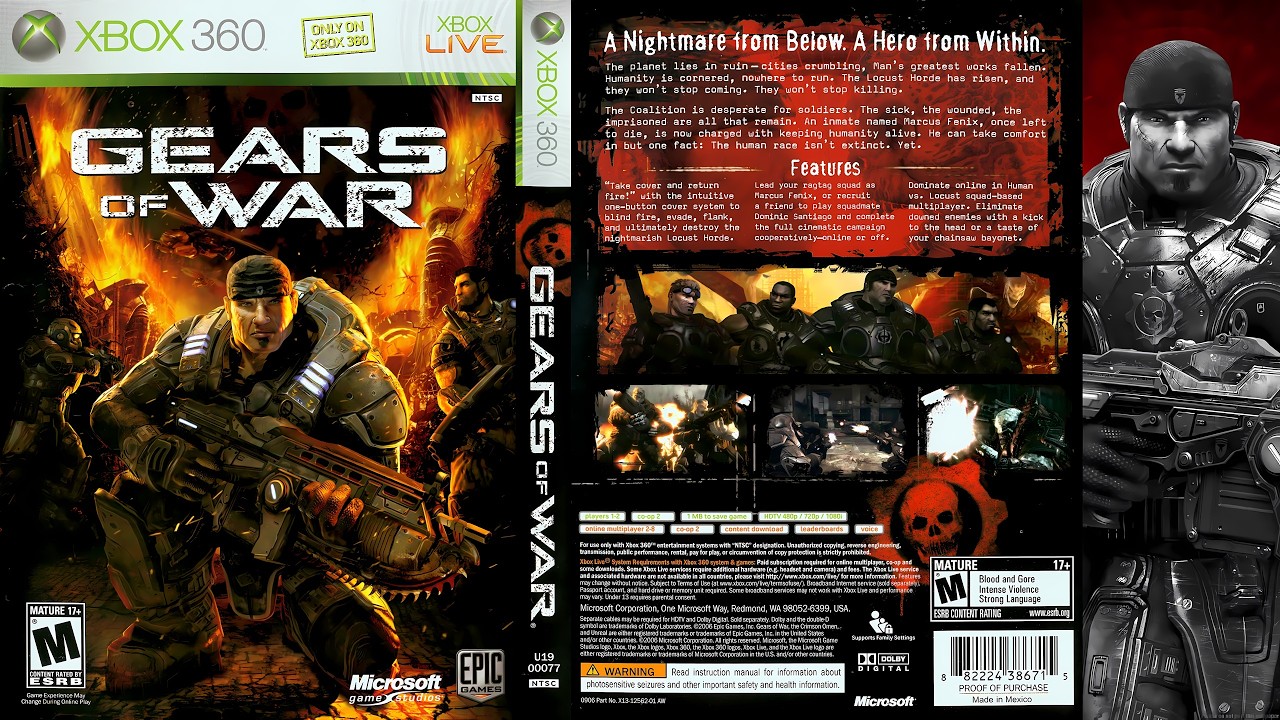 Gears of War for Xbox 360 | FULL GAME 4K/60 | REAL HARDWARE