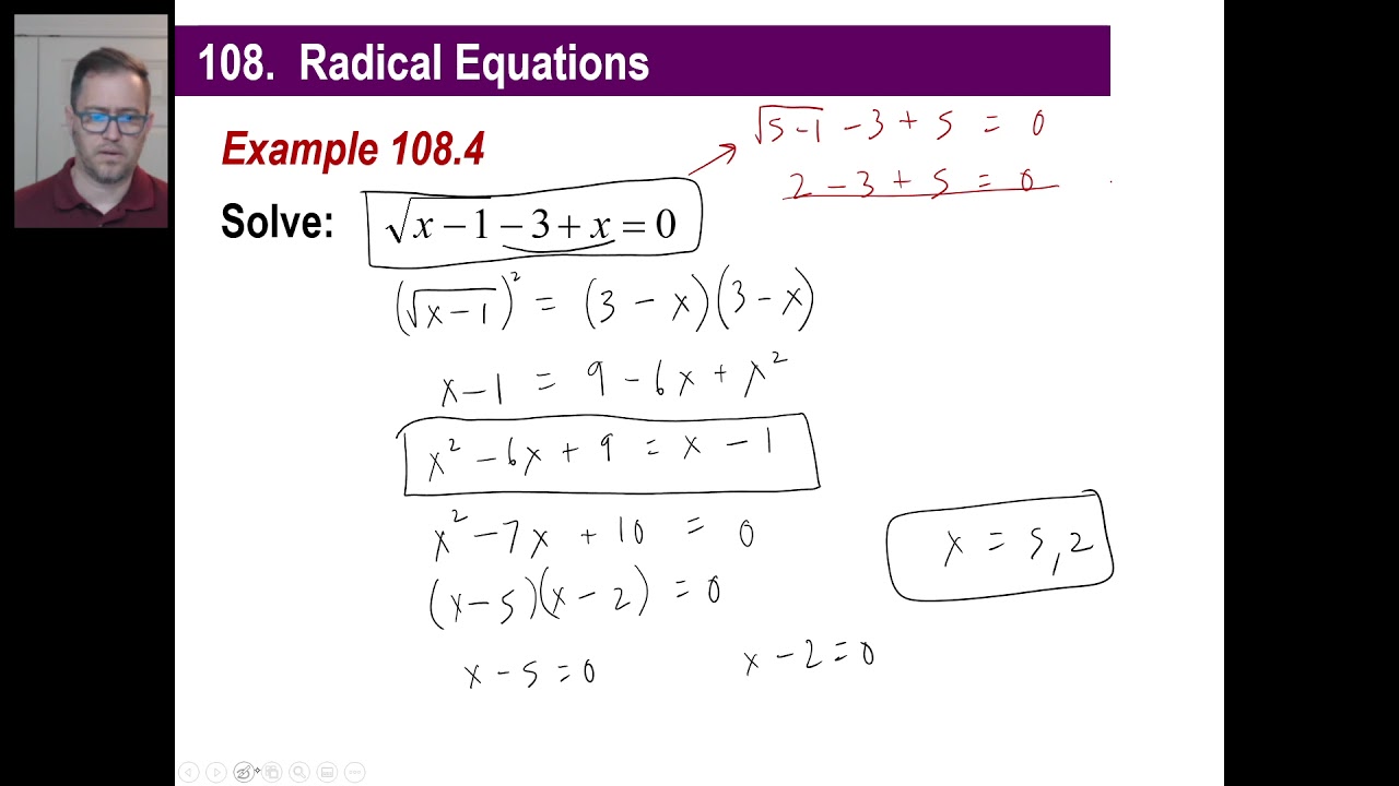 Saxon Math - Algebra 1: 3rd Edition (Lesson 108 - Square Roots, Radical Equations)