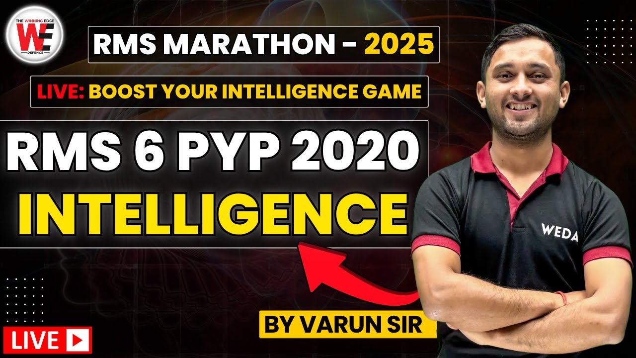 RMS 6 PYP 2020 INTELLIGENCE | Sainik School | RMS | RIMC | JNV Entrance Exam Preparation