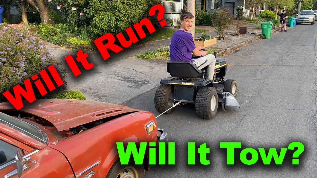 Can This Riding Lawn Mower Tow My Car? Will It Even Run? Free Yard Machine 15hp X 1977 Honda CVCC!
