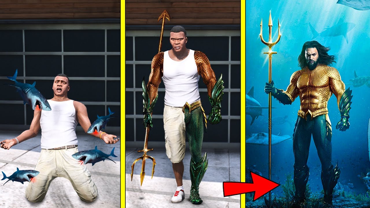 Franklin Bitten By Fishes To Become Aquaman in GTA 5