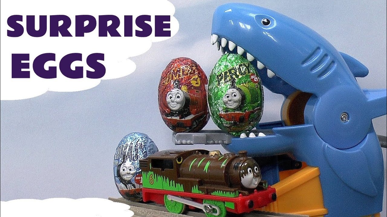Fun Thomas And Friends Egg Hunt With A Toy Shark