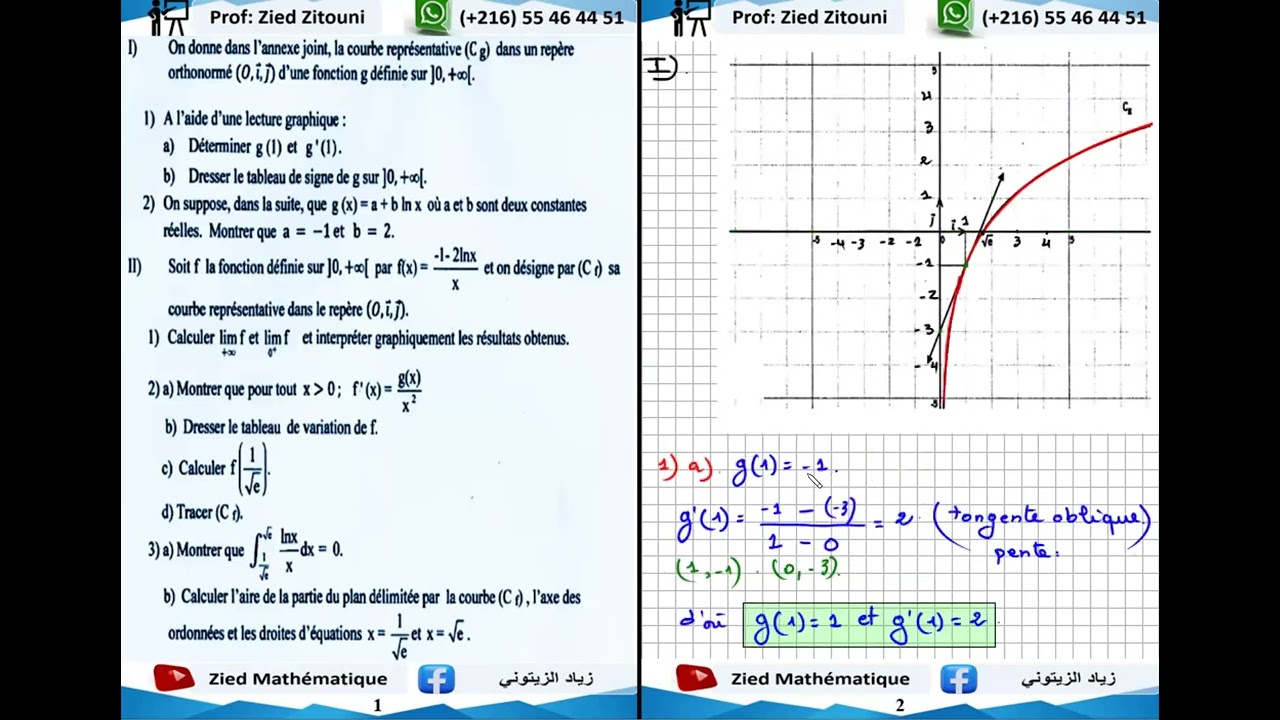 16 - Logarithme Népérien. Correction Exercice Bac Math / Science / Technique / Info / Eco.