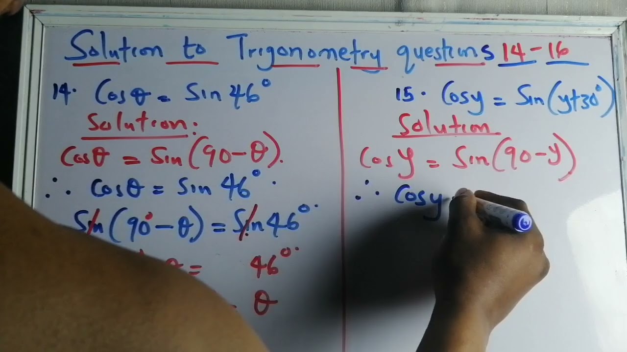 Solutions to Questions 14 - 16 in TRIGONOMETRY 1