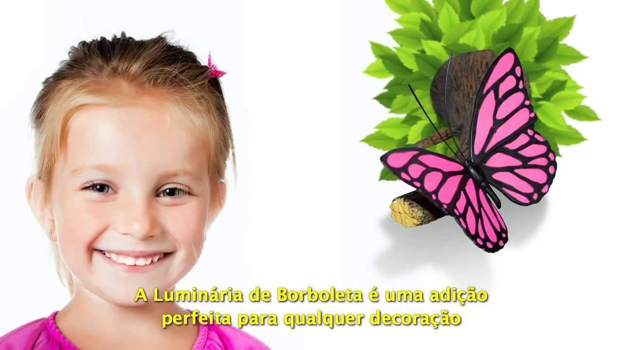 Luminaria 3D Borboleta Rosa 3DLightFX