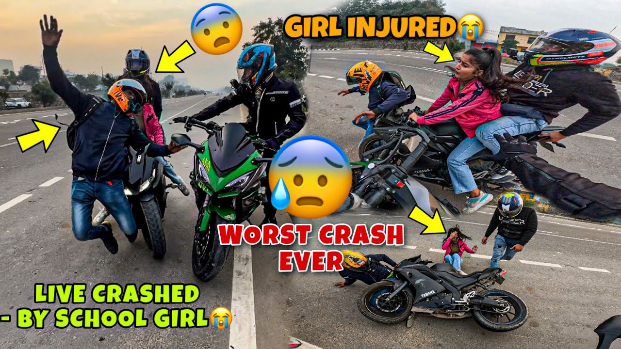SCHOOL GIRL LIVE CRASHED😭 | R15 Girl got Crashed with Motovlogger😨 |       Training back workout