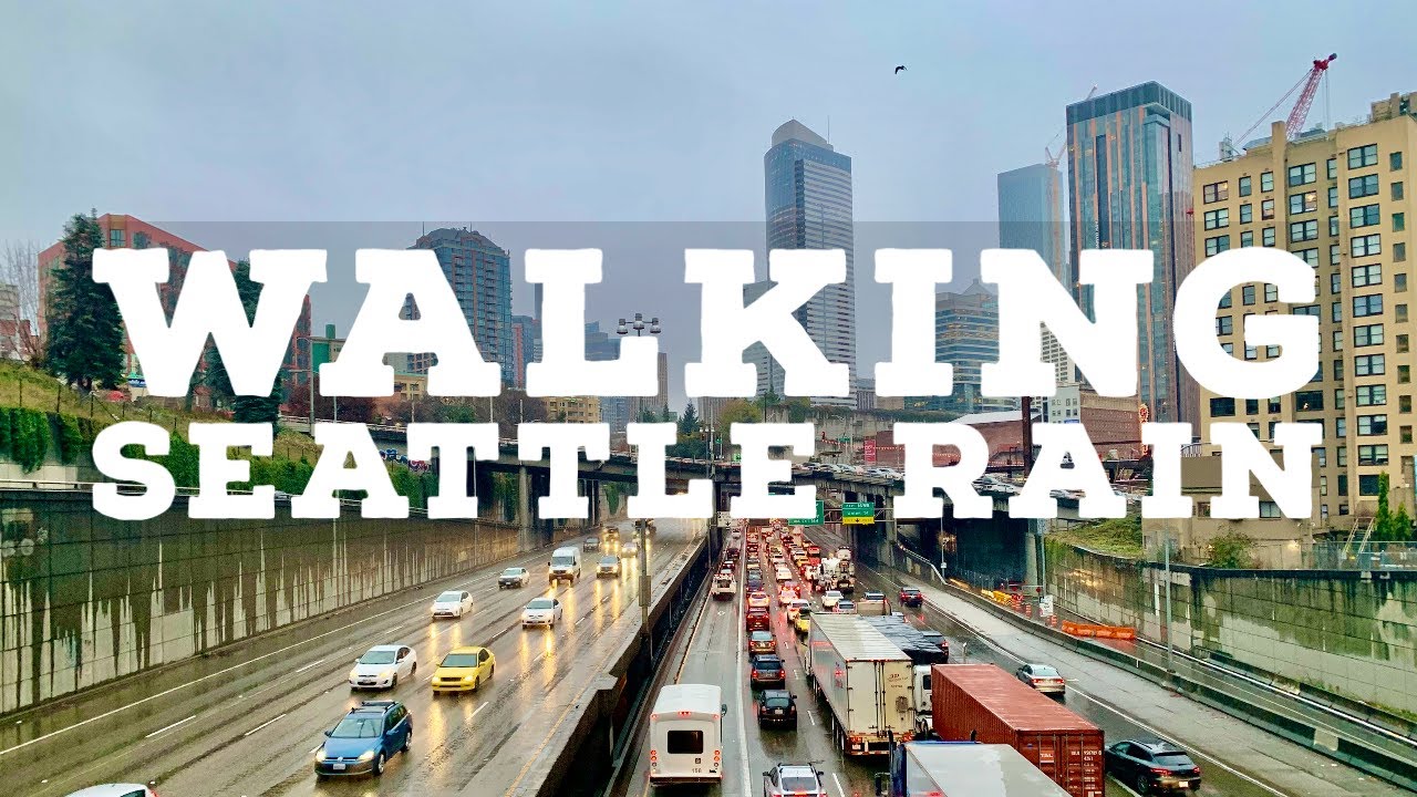 Relaxing Rain Walk in Seattle in the Evening - Virtual Tour Guide