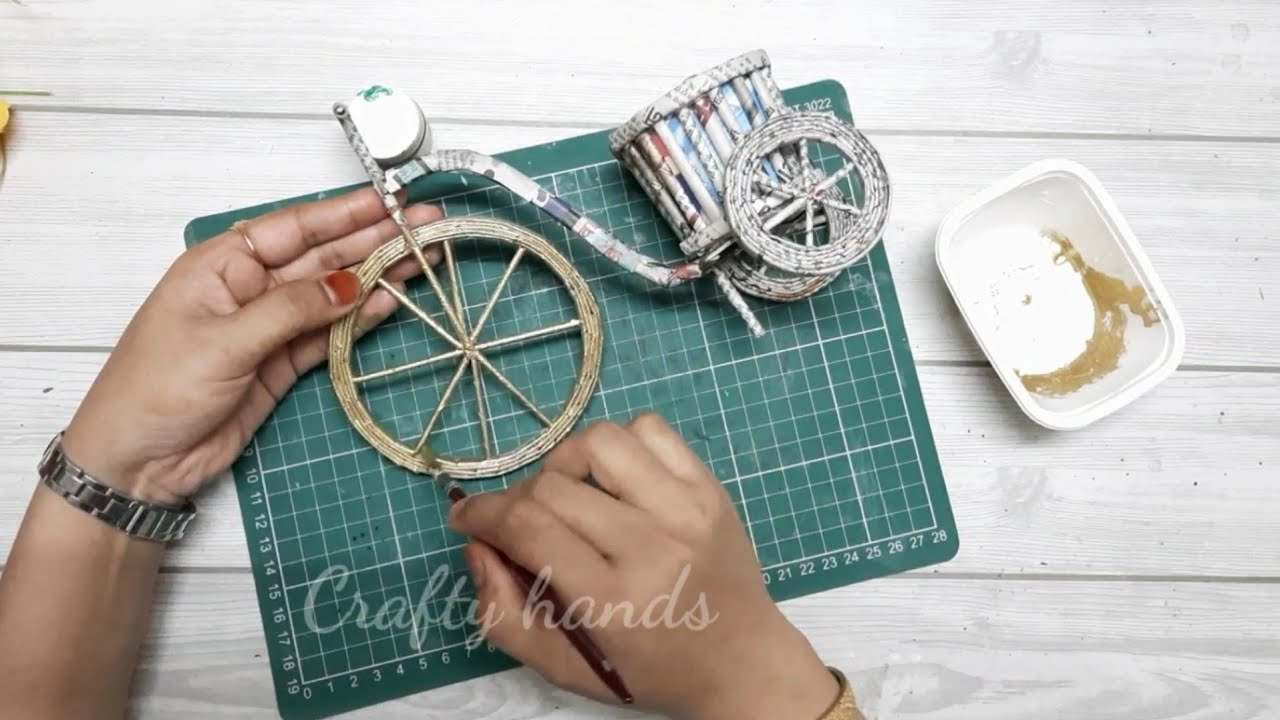 tricycle home decor | how to make newspaper cycle | best out of waste craft ideas | craft ideas
