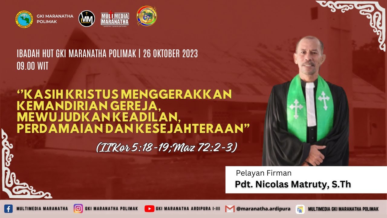 LIVE STREAMING IBADAH HUT GKI | TANGGAL 26 OKTOBER 2023| JAM 09.00 WP (Waktu Papua)