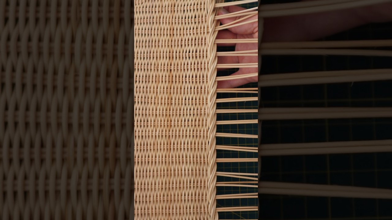 3 &ccedil;ift rattanla desen 1. Kısım #rattan #rattanbasket #rattanweaving #weaving