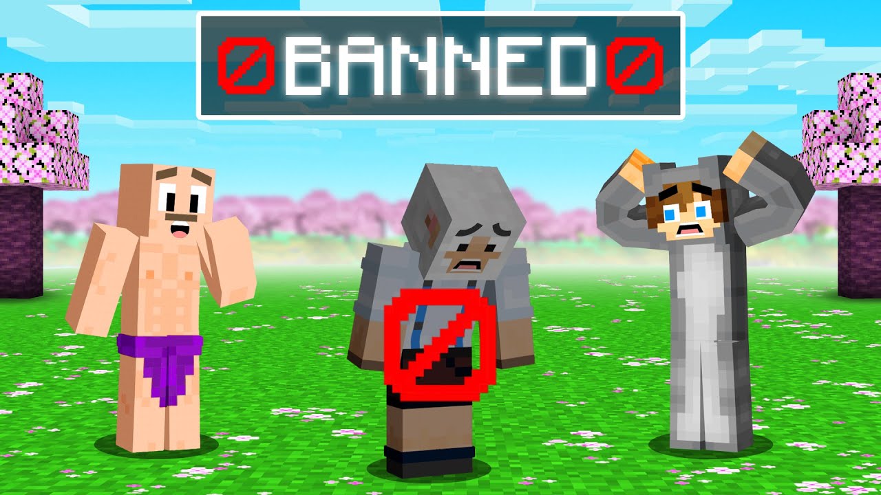 My Friend is BANNED in Minecraft Cherry Island