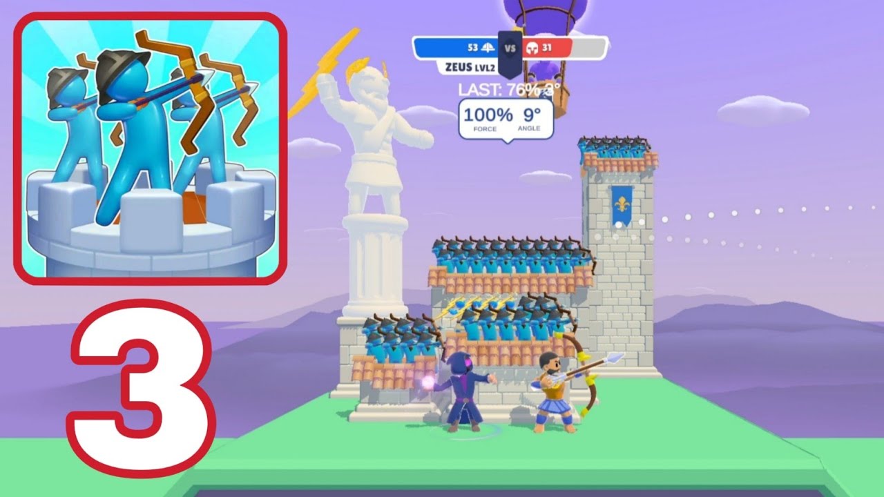 Archery Bastions: Castle War - Gameplay Walkthrough Part 3 - Siege Victory By Aim (Android, iOS)